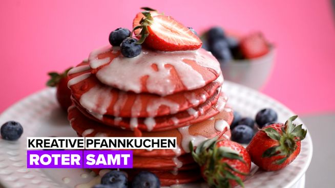 Einzigartige Pfannkuchen: roter Samt