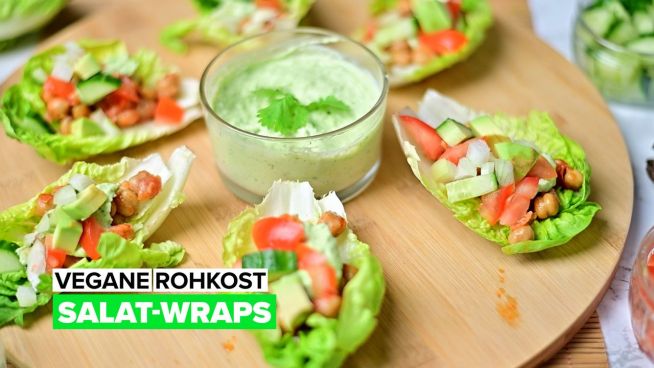 Vegane Rohkost: Salat-Wraps