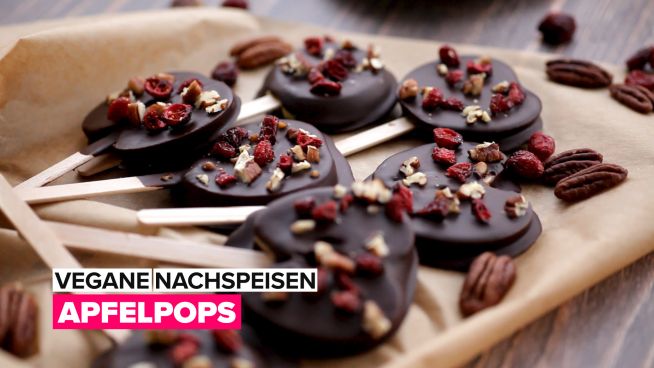 Vegane Desserts: Schokoladen Apfelscheiben Pops